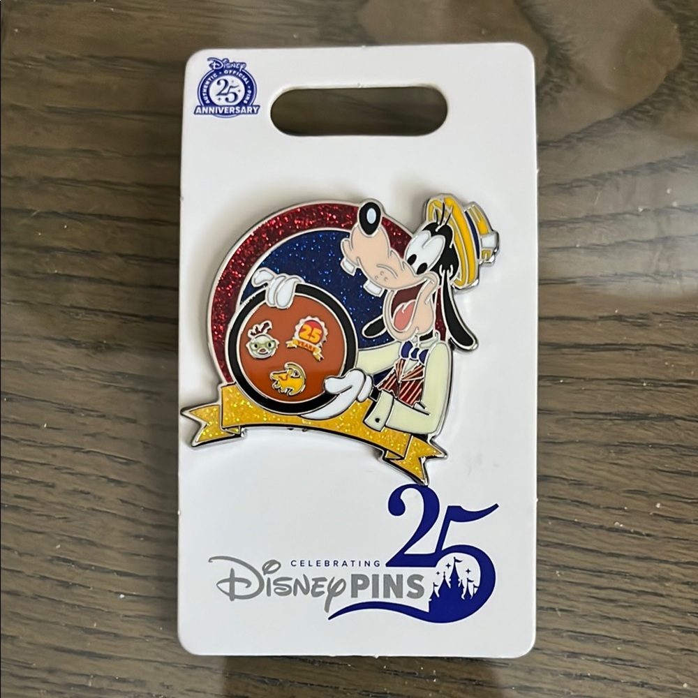 Disney 25th Anniversary Goofy Pin - Red, Yellow, and Black